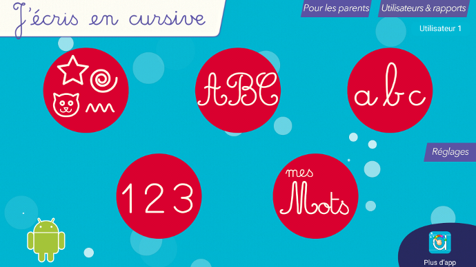 Apprendre l'alphabet sur un écran interactif tactile