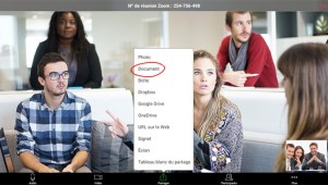 exemple d'écran pour une visioconférence avec Zoom