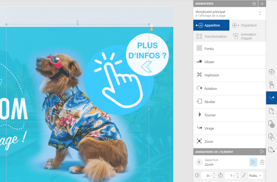 insérer des animations sur contenu dynamique Touchify