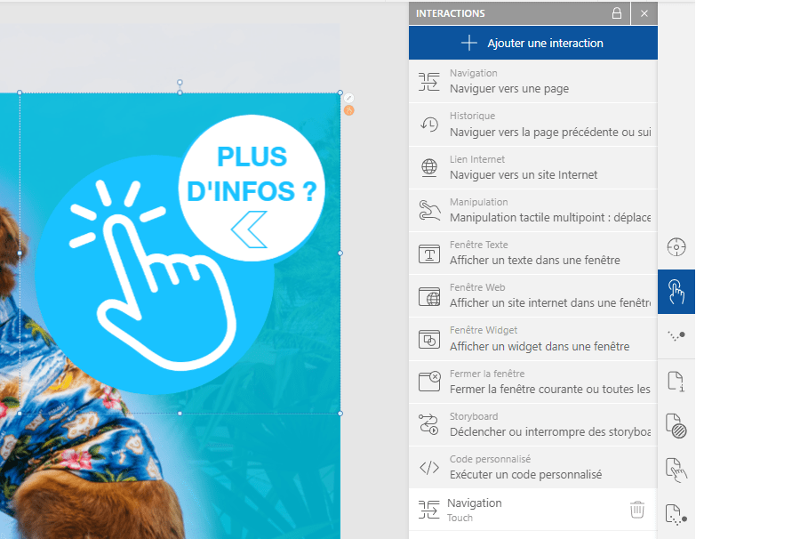 créer du contenu interactif sur Touchify Studio