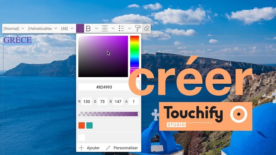 Ajout texte, image, video sur TOUCHFIY