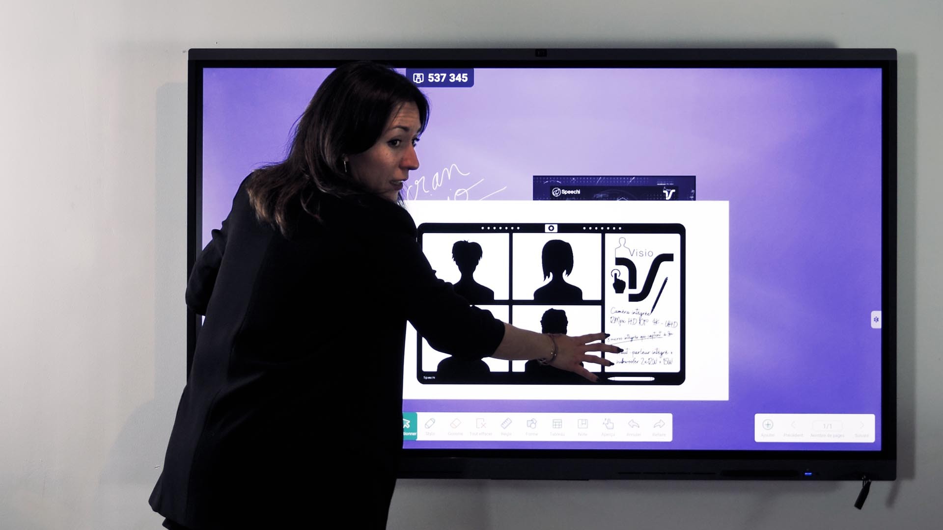 la conception d'un écran de visioconférence