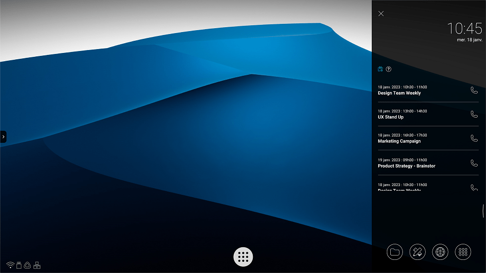 interface visio sur écran interactif android speechi